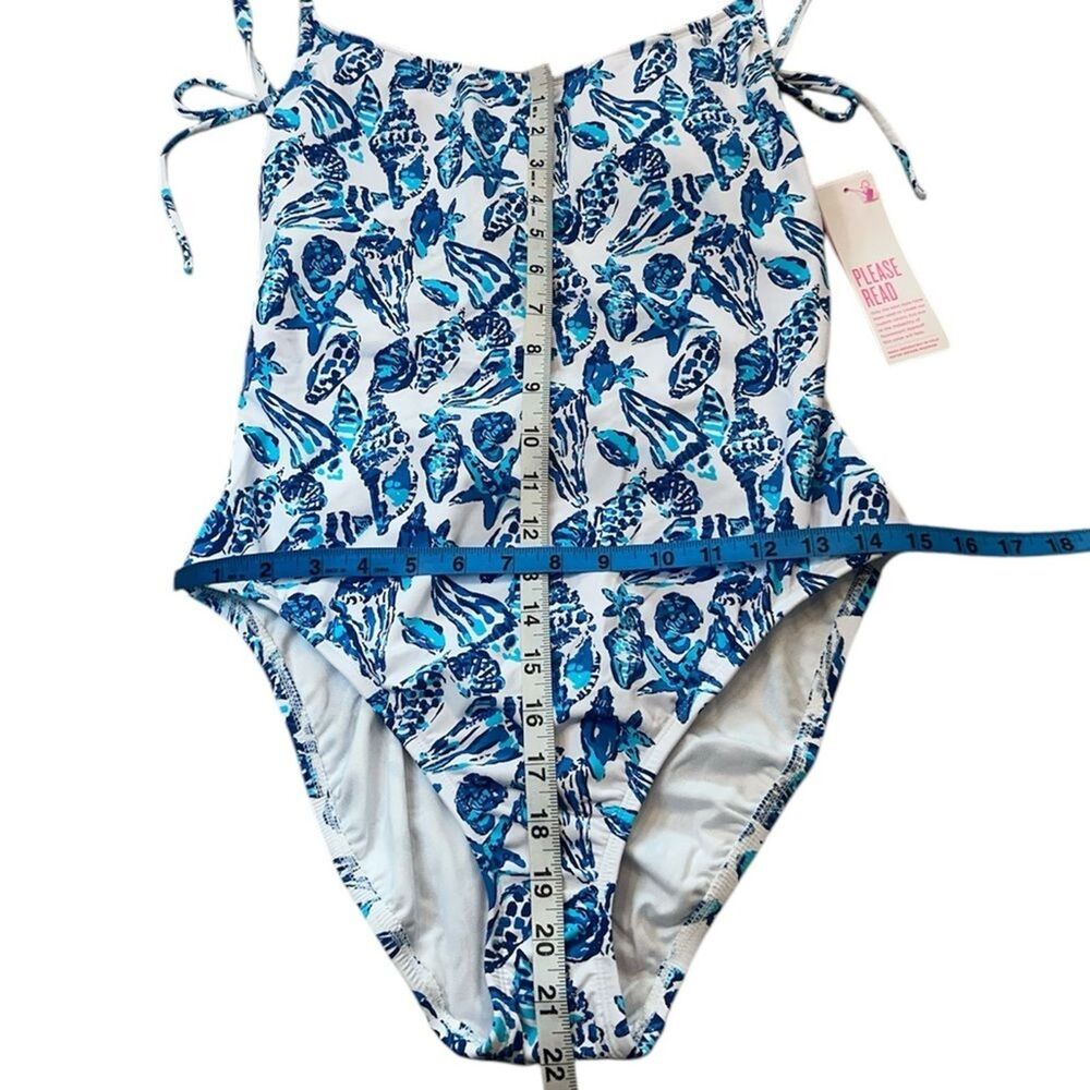 Lilly Pulitzer Swim Bathing Suit One Piece Size 10 NWT $148 Shell Collector Blue - Picture 2 of 10